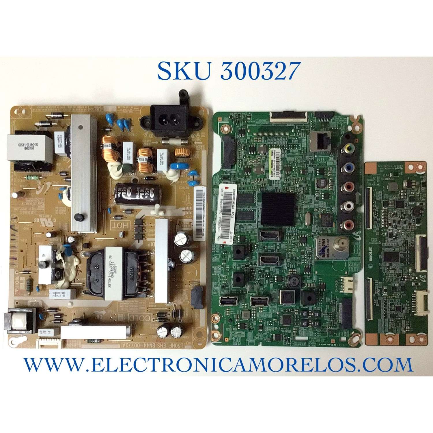 KIT DE TARJETAS PARA TV SAMSUNG / BN94-07727C / BN41-02245A / BN4400772A / BN44-00772A / BN96-30065A / 30065A / PANEL T500HVF06.4 / MODELO UN50J6200AFXZA / UN50J6200AF